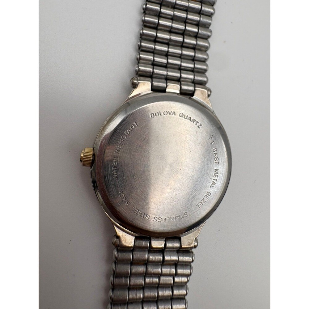 Vintage Bulova 98P04 Two-Tone Diamond Dial Ladies Watch - New Battery Fitted - Picture 5 of 11